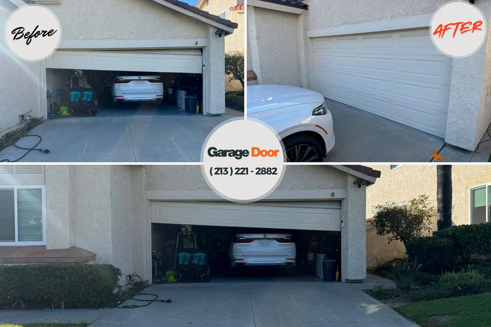 Before and after: garage door repair Sweetwater, FL